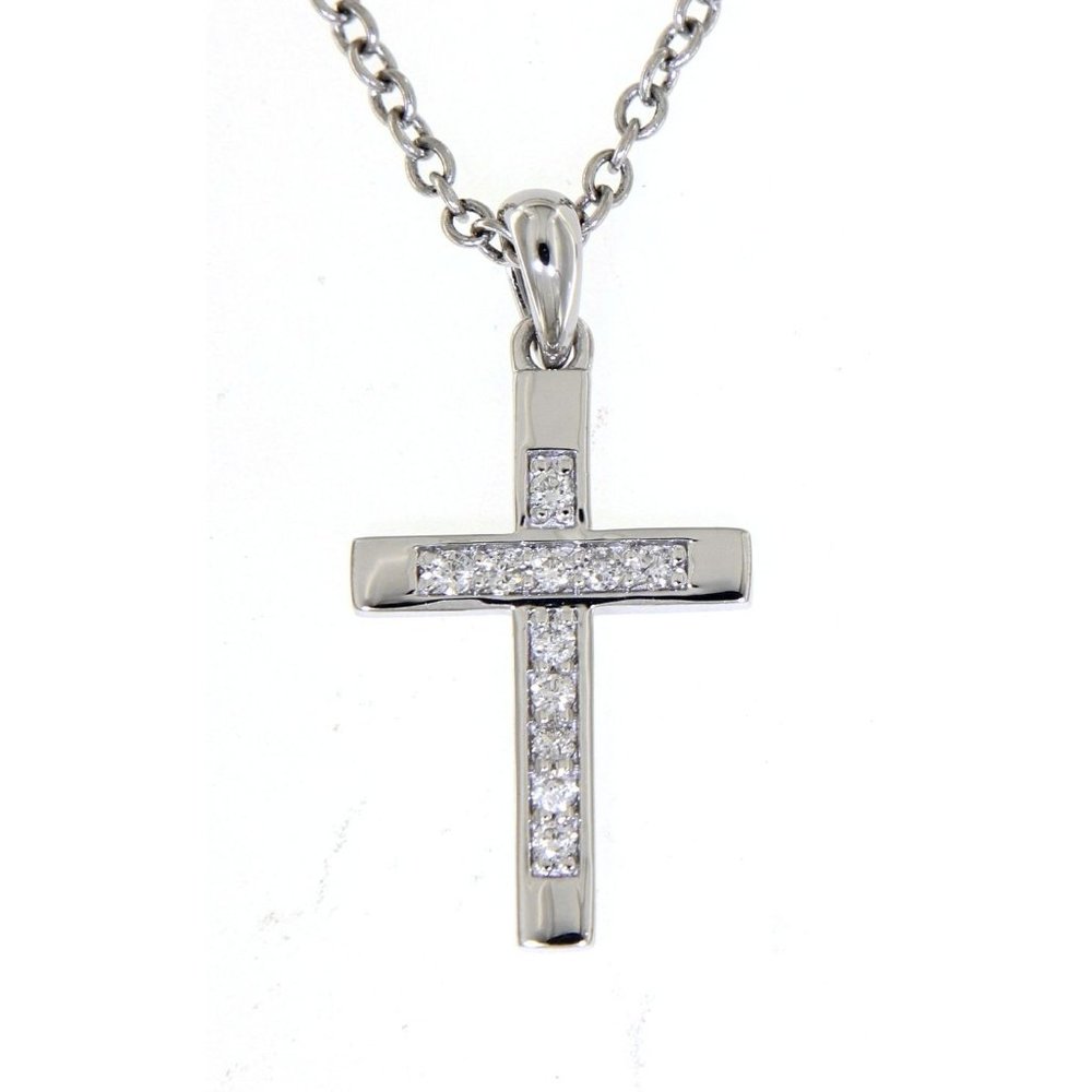 Real Diamonds Cross Fine Pendant White Gold